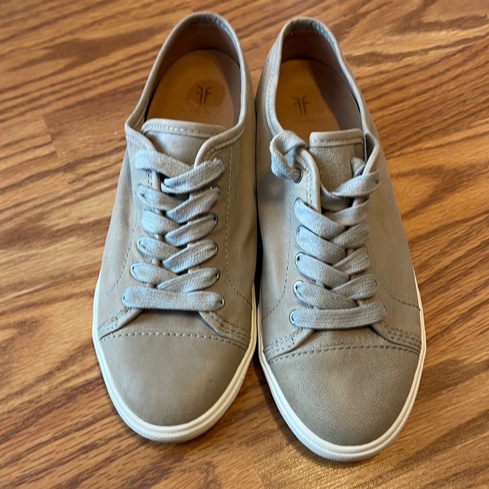 Frye Low Top Lace Up gray Leather Sneakers Size 7.5